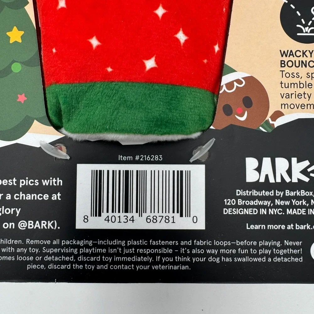 Bark Super‎ Chewer Evergreen Caffeine Latte Dog Toy Box NIB M-L